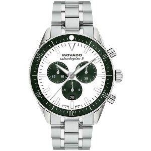 oh Y rv ANZT[ Men's Calendoplan S Swiss Quartz Chrono Stainless-Steel Watch, 42mm Silver-Tone