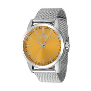 CrN^ Y rv ANZT[ Men's 48506 Celestial Quartz 3 Hand Yellow Dial Watch Dark Orange