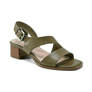 ���b�N�|�[�g ���f�B�[�X �T���_�� �V���[�Y Women's Hennly Square Toe Dress Sandals Olive Green Leather