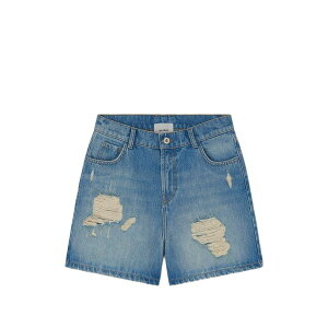 �n�[�t�{�[�C ���f�B�[�X �J�W���A���p���c �{�g���X Distressed-effect denim shorts Blue