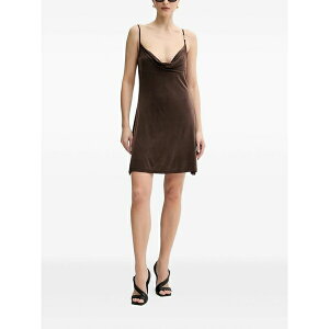 �x���T�[�` ���f�B�[�X �����s�[�X �g�b�v�X Cowl-neck mini dress Brown
