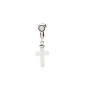 �f�B�[�X�N�G�A�[�h �����Y �s�A�X�E�C�������O �A�N�Z�T���[ Cross pendant crystal-embellished earring White