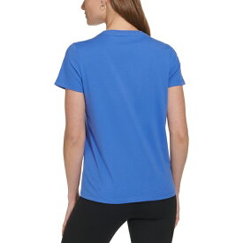 ダナ キャラン ニューヨーク レディース Tシャツ トップス Women's Cotton Embellished-Logo T-Shirt Blue