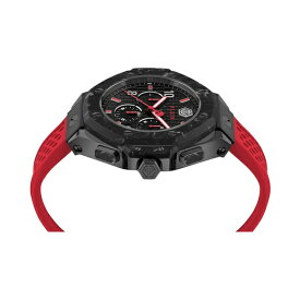 フィリッププレイン レディース 腕時計 アクセサリー Men's Chronograph Red Silicone Strap Watch 46mm Black