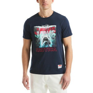 iEeBJ Y Vc gbvX JAWS x Men's Classic-Fit Graphic T-Shirt Navy Seas