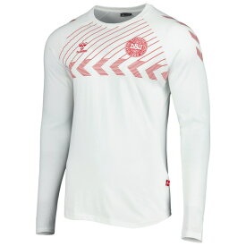 ヒュンメル メンズ Tシャツ トップス Denmark National Team Fan Raglan Long Sleeve TShirt White