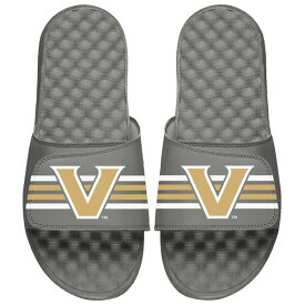 アイスライド メンズ サンダル シューズ Vanderbilt Commodores ISlide Primary Stripes Slide Sandals Gray