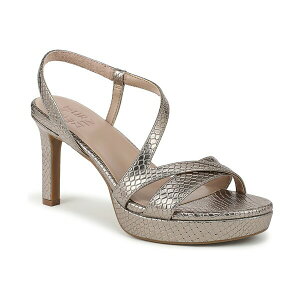 �i�`�����C�U�[ ���f�B�[�X �T���_�� �V���[�Y Women's Abby Open Square Toe Platform Dress Sandals Pewter Snake Embossed Faux Leather