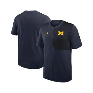 �W���[�_�� �����Y �V���c �g�b�v�X Men's Navy Michigan Wolverines 2025 Sideline UV Performance Coach T-Shirt Navy