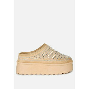 ロンンドンラグ レディース スリッポン・ローファー シューズ Kickles Rhinestones Embellished Platform Classic Slip-On Beige