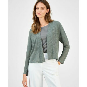 カスパー レディース ニット&セーター アウター Women's Onion Skin Open-Front Jacket Dark Sea Stone