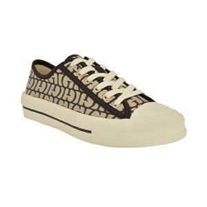 QX fB[X Xj[J[ V[Y Women's Carey Jacquard Logo Low-Top Lace-Up Sneakers Dark Brown Logo