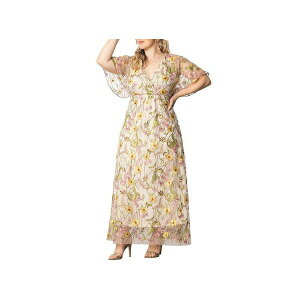 �L���i ���f�B�[�X �����s�[�X �g�b�v�X Plus Size Embroidered Elegance Evening Gown Sunkissed garden
