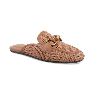�W���j �x���j�[�j ���f�B�[�X �X���b�|���E���[�t�@�[ �V���[�Y Women's Kayda Raffia Woven Slip On Mules, Created for Macy's Tobacco Brown