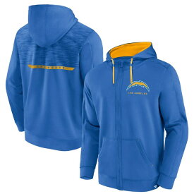 ファナティクス メンズ パーカー・スウェットシャツ アウター Los Angeles Chargers Fanatics Branded Defender Evo FullZip Hoodie Powder Blue