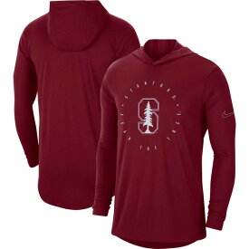 ナイキ メンズ Tシャツ トップス Stanford Cardinal Nike Campus TriBlend Performance Long Sleeve Hooded TShirt Cardinal