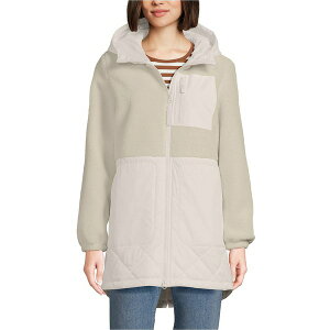 �����Y�G���h ���f�B�[�X �W���P�b�g���u���]�� �A�E�^�[ Women's High Pile Fleece Quilted Mixed Media Parka Egret white
