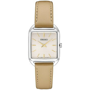 セイコー レディース 腕時計 アクセサリー Women's Essentials Light Brown Leather Strap Watch 26mm x 35mm Pink