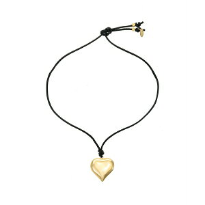 GeBJ fB[X lbNXE`[J[Ey_ggbv ANZT[ 18K Gold Plated Heart Pendant Adjustable Cord Necklace Black