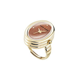 ANC fB[X rv ANZT[ Women's Quartz Gold Sandstone Gemstone and Gold-Tone Alloy Metal Ring Watch, 17mm Red/Gold-Tone