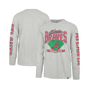 47uh Y TVc gbvX Men's Gray Atlanta Braves Big Tall Distressed Franklin Long Sleeve T-Shirt Gray