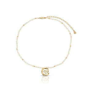GeBJ fB[X lbNXE`[J[Ey_ggbv ANZT[ Aura Swirl Mother of Pearl Choker Necklace Gold