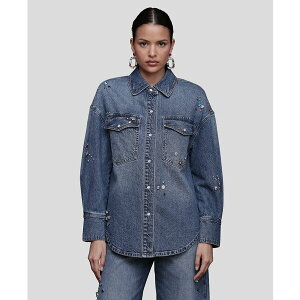 �A�x�b�N���t�B�� ���f�B�[�X �W���P�b�g���u���]�� �A�E�^�[ Women's Bejeweled Long Sleeves Oversized Shirt Highside/ Multicolor Gem