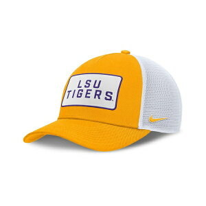 �i�C�L �����Y �X�q �A�N�Z�T���[ Men's Gold/White LSU Tigers 2025 On-Field Rise Patch Trucker Adjustable Hat Gold, White