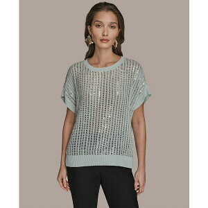 �_�i �L������ �j���[���[�N ���f�B�[�X �j�b�g&�Z�[�^�[ �A�E�^�[ Women's Short-Sleeve Crewneck Sweater Mist