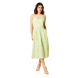 オアシス レディース ワンピース トップス Women's Lace Detail Halterneck Midi Dress Sage