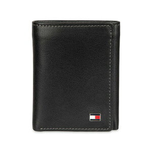 g~[ qtBK[ Y z ANZT[ Men's Hidden Zipper Trifold RFID Wallet Black
