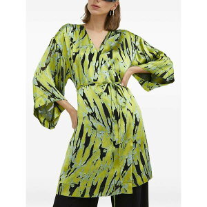 �Q�^�X ���f�B�[�X �����s�[�X �g�b�v�X Tie-waist printed dress Green