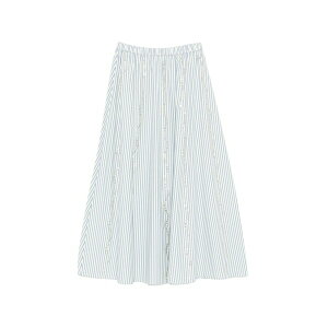 �T���h�� ���f�B�[�X �X�J�[�g �{�g���X Striped-pattern embellished skirt White