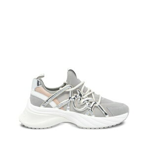 �s���R ���f�B�[�X �X�j�[�J�[ �V���[�Y Ariel metallic-panel lace-up sneakers Grey