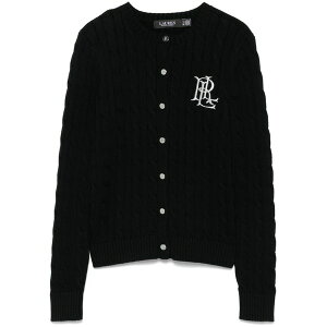 �����t���[���� ���f�B�[�X �J�[�f�B�K�� �A�E�^�[ Logo-embroidered cardigan Black