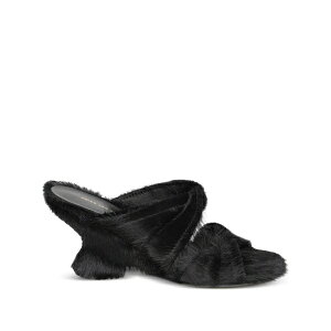 �h���X�E���@���E�m�b�e�� ���f�B�[�X �T���_�� �V���[�Y 75mm pony-hair sculpted-heel sandals Black
