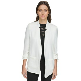 ダナ キャラン ニューヨーク レディース ジャケット＆ブルゾン アウター Women's Ruched-Sleeve Relaxed Jacket Ivory