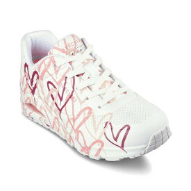 スケッチャーズ レディース スニーカー シューズ Women's JGoldcrown- Skechers Street Uno - Spread the Love Casual Sneakers from Finish Line White, Coral