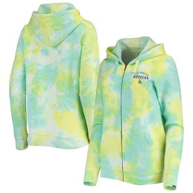 ニューエラ レディース パーカー・スウェットシャツ アウター Los Angeles Dodgers New Era Women's TieDye FullZip Hoodie White