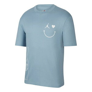 Air Jordan W[_ Y Xj[J[ yMen's Air Jordan Smiling Face Pattern Logo Printing Round Neck Short Sleeve Blue T-Shirt DZ7637-494z TCY US_M_3XL
