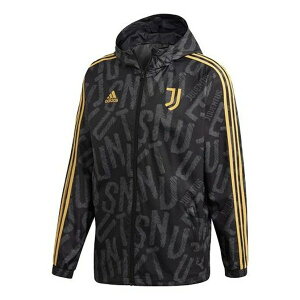 adidas AfB_X Y Xj[J[ yadidas JUVE WINDBREAKR Juventus Soccer/Football Sports Hooded Jacket Black FR4220z TCY US_M_L