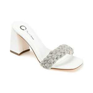 �W���[�j�[�R���N�V���� ���f�B�[�X �T���_�� �V���[�Y Women's Sashaa Braided Rhinestone Sandals White