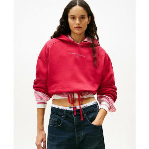 g~[qtBK[ fB[X p[J[EXEFbgVc AE^[ Women's Crop Linear Bling Hoodie Ruby Rhubarb
