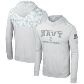 コロシアム メンズ Tシャツ トップス Navy Midshipmen Colosseum OHT Military Appreciation Long Sleeve Hoodie TShirt Gray