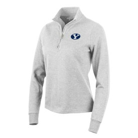 【送料無料】 アンティグア レディース パーカー・スウェットシャツ アウター BYU Cougars Antigua Women's Action QuarterZip Pullover Sweatshirt Heather Gray