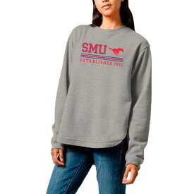 リーグカレッジエイトウェア レディース パーカー・スウェットシャツ アウター SMU Mustangs League Collegiate Wear Women's Victory Springs TriBlend Fleece Pullover Sweatshirt Heather Gray