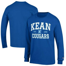 チャンピオン メンズ Tシャツ トップス Kean University Cougars Champion Jersey Est. Date Long Sleeve TShirt Blue