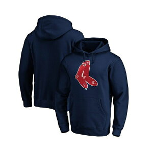 �t�@�i�e�B�N�X �����Y �p�[�J�[�E�X�E�F�b�g�V���c �A�E�^�[ Men's Navy Distressed Boston Red Sox Cooperstown Collection Huntington Logo Fitted Pullover Hoodie Navy