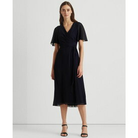 ラルフローレン レディース ワンピース トップス Women's Belted Georgette Dress Lighthouse Navy