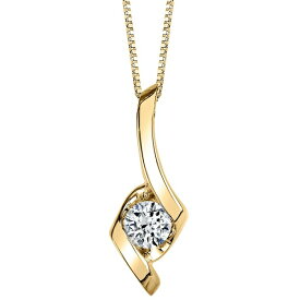 セイレーン レディース ネックレス・チョーカー・ペンダントトップ アクセサリー Diamond Solitaire Swirl 18" Pendant Necklace (3/8 ct. t.w.) in 14k Gold Yellow Gold